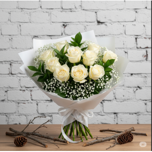 11'li Beyaz Gül Buketi